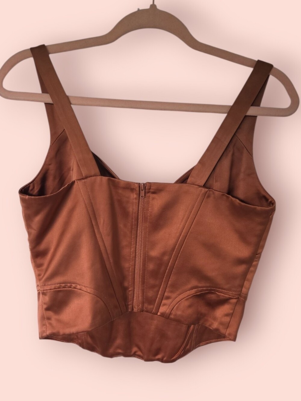 Jason Wu Brown Satin Corset Top Size S - Picture 4 of 5